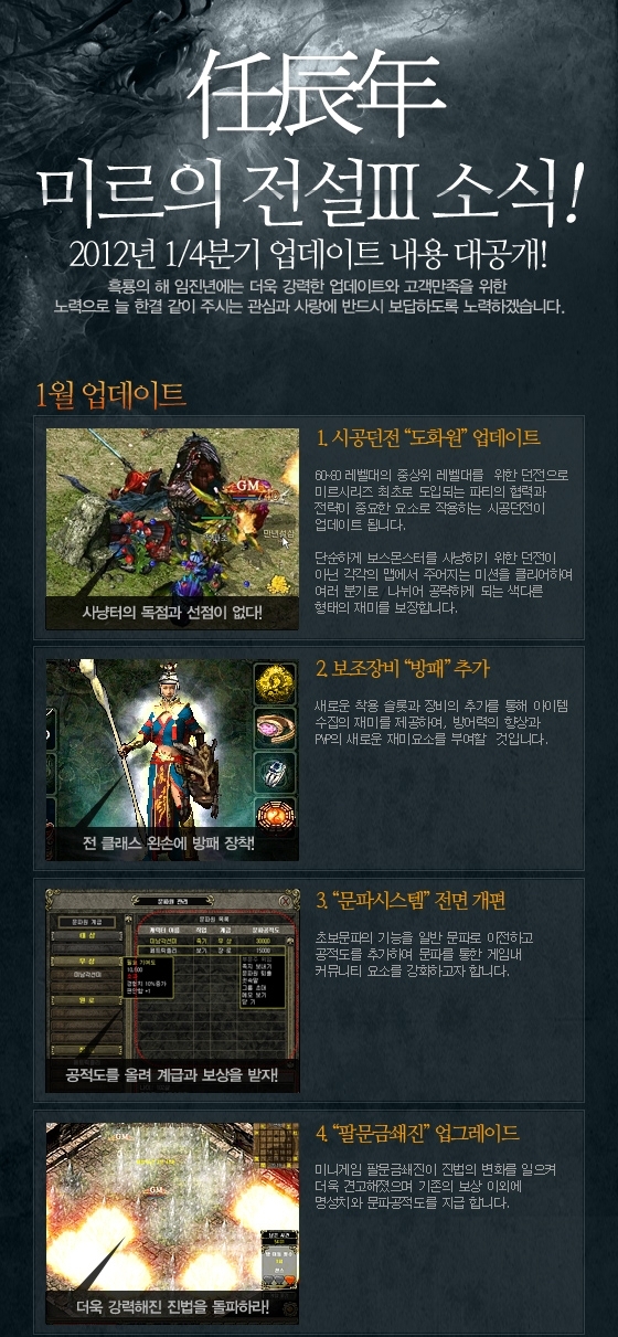 임진년 대변혁이 온다, `미르의 전설3` 업데이트 공개