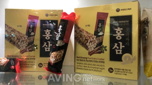 [SEOUL FOOD 2019 영상] 맘모스제과, 6년근 홍삼농축액 함유한 명품 '홍삼 오곡과자' 선봬