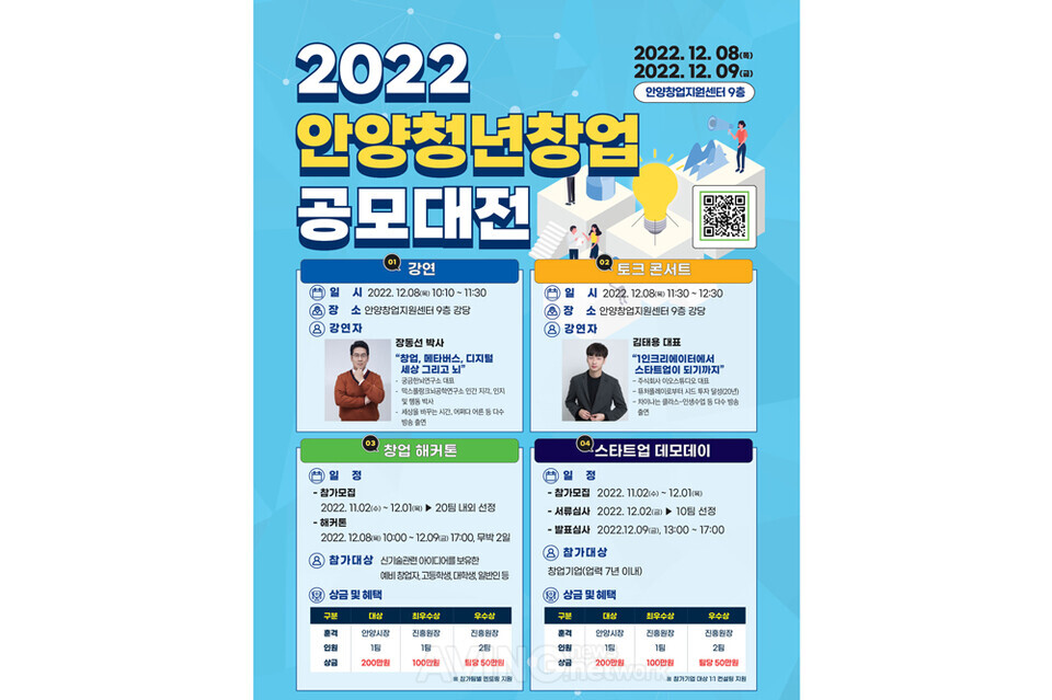 2022 안양청년창업공모전 포스터 | 제공-안양산업진흥원
