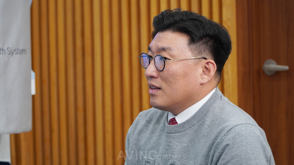 아프스(AFS) 김태희 대표가 MIK베이스캠프에서 인터뷰를 진행하고 있다 | 촬영 - 에이빙뉴스
