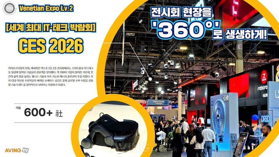 [AVING 360] CES 2026 베네치안 엑스포 Level 2, 글로벌 스마트홈·라이프... - 뉴스 썸네일 이미지