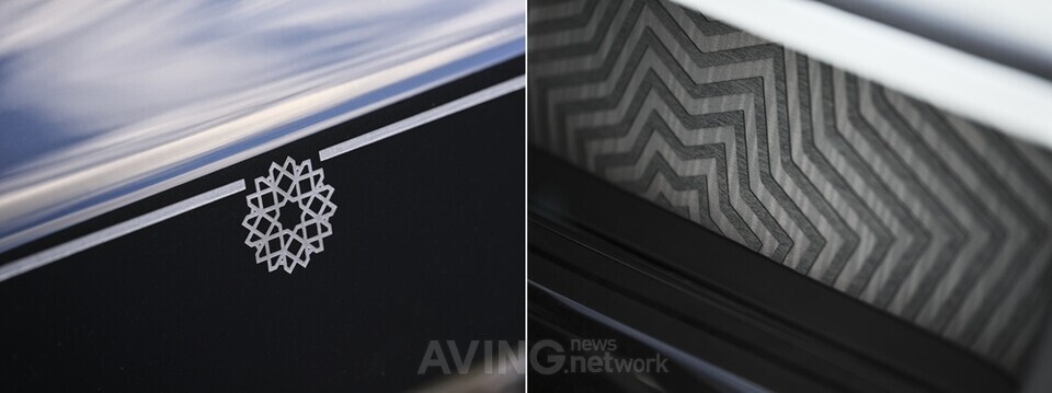 롤스로이스 팬텀 아라베스크. (왼쪽부터) 코치라인 마슈라비야 모티프, 갤러리의 마슈라비야 문양 비스포크 마케트리 아트워크 │제공-롤스로이스모터카