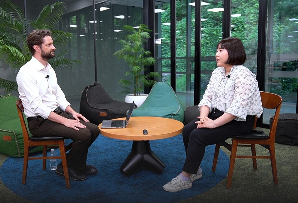 김민지 써드웍스 대표가 인터뷰에 응하고 있다. ㅣ 촬영-에이빙뉴스